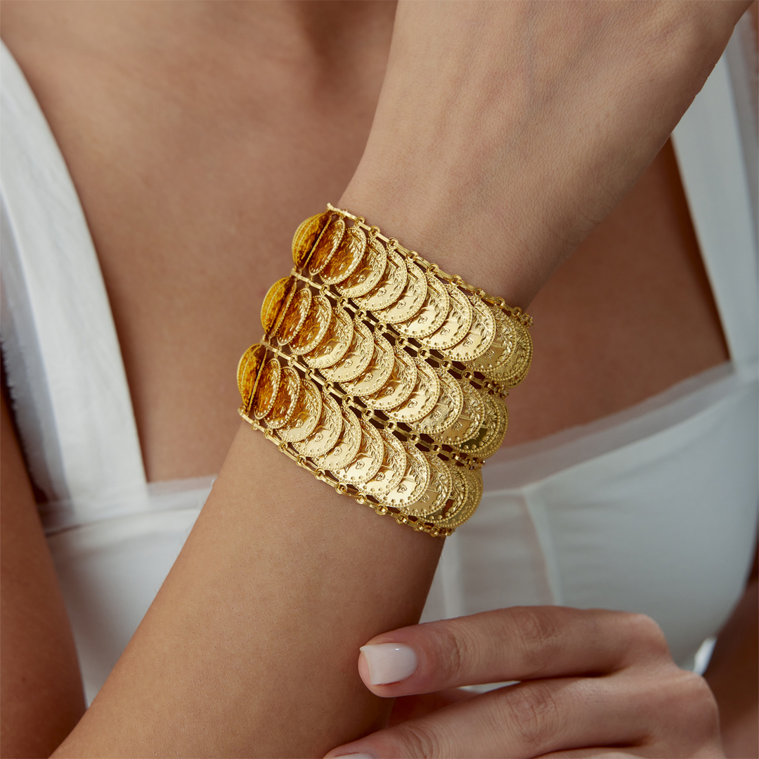 Üç Sıra Tuğra Baskılı Kelepçe - 1