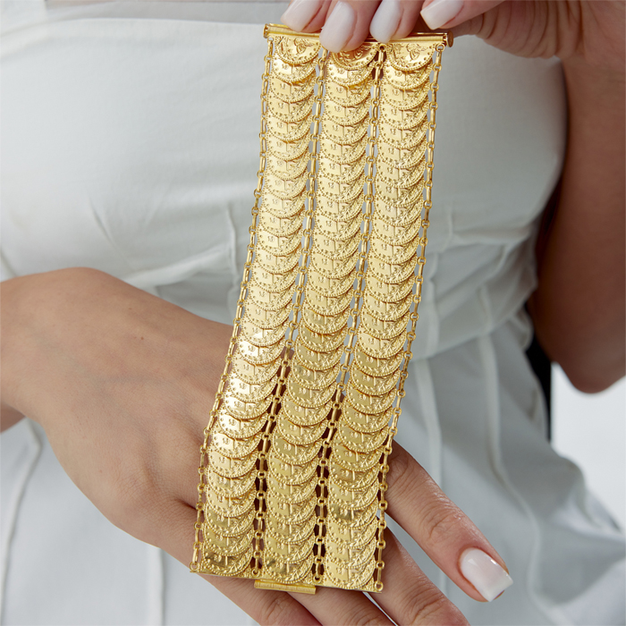 Üç Sıra Tuğra Baskılı Kelepçe - 3