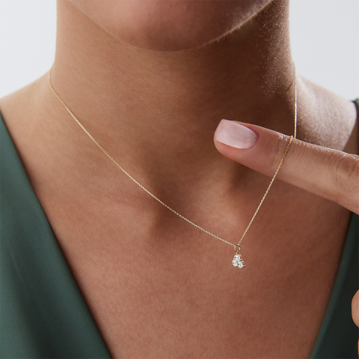 Üç Taş Üçgen Kolye - 1