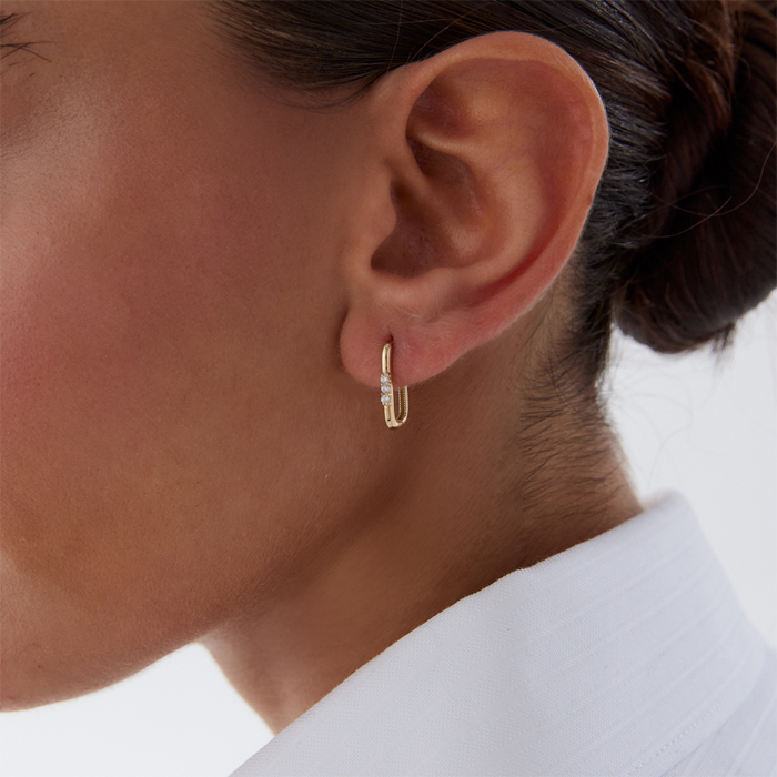 Üç Taşlı Ataç Küpe - Rayna (1)