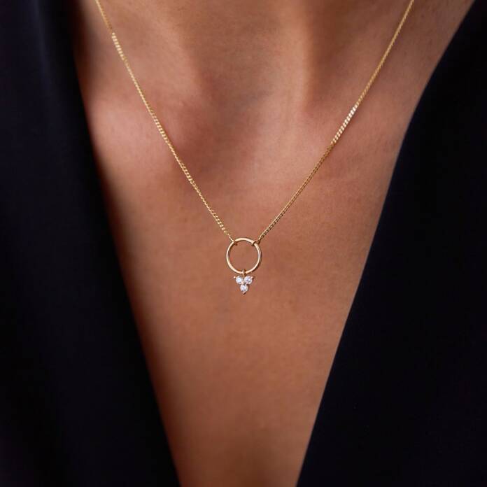 Üç Taşlı Choker Kolye - 1