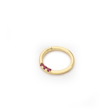 Üç Taşlı Kırmızı Helix Piercing - Alen