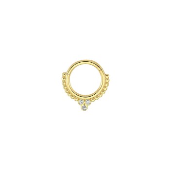 Üç Taşlı Motifli Helix Piercing - Dianora