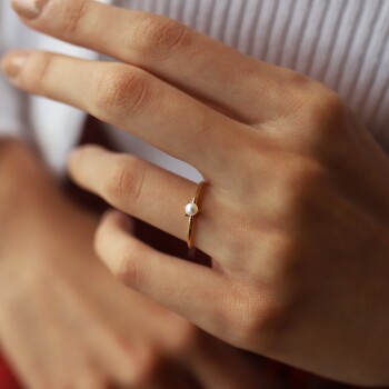 Üç Tırnak İnci Yüzük - Rayna