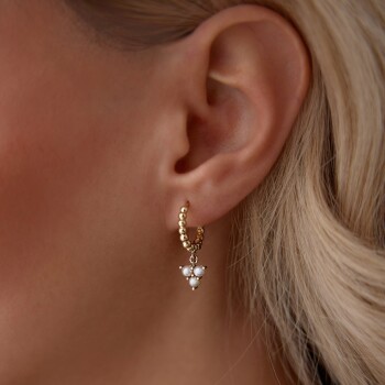 Üç Top İnci Sallantılı Küpe - Gökhan Bera (1)