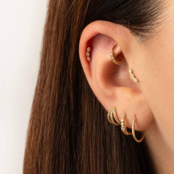 Üç Yaprak Tragus Piercing - 2