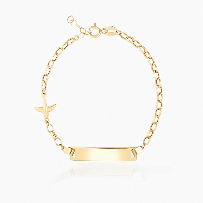 Uçak Figürlü Bebek Künyesi - Melike