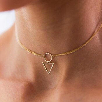 Üçgen Choker Kolye - Rayna