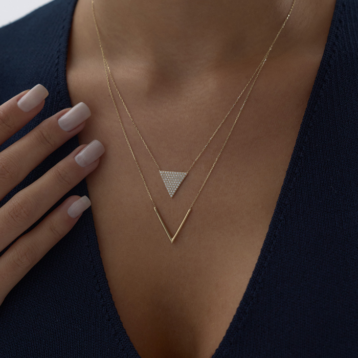Üçgen Detay Kolye - Rayna