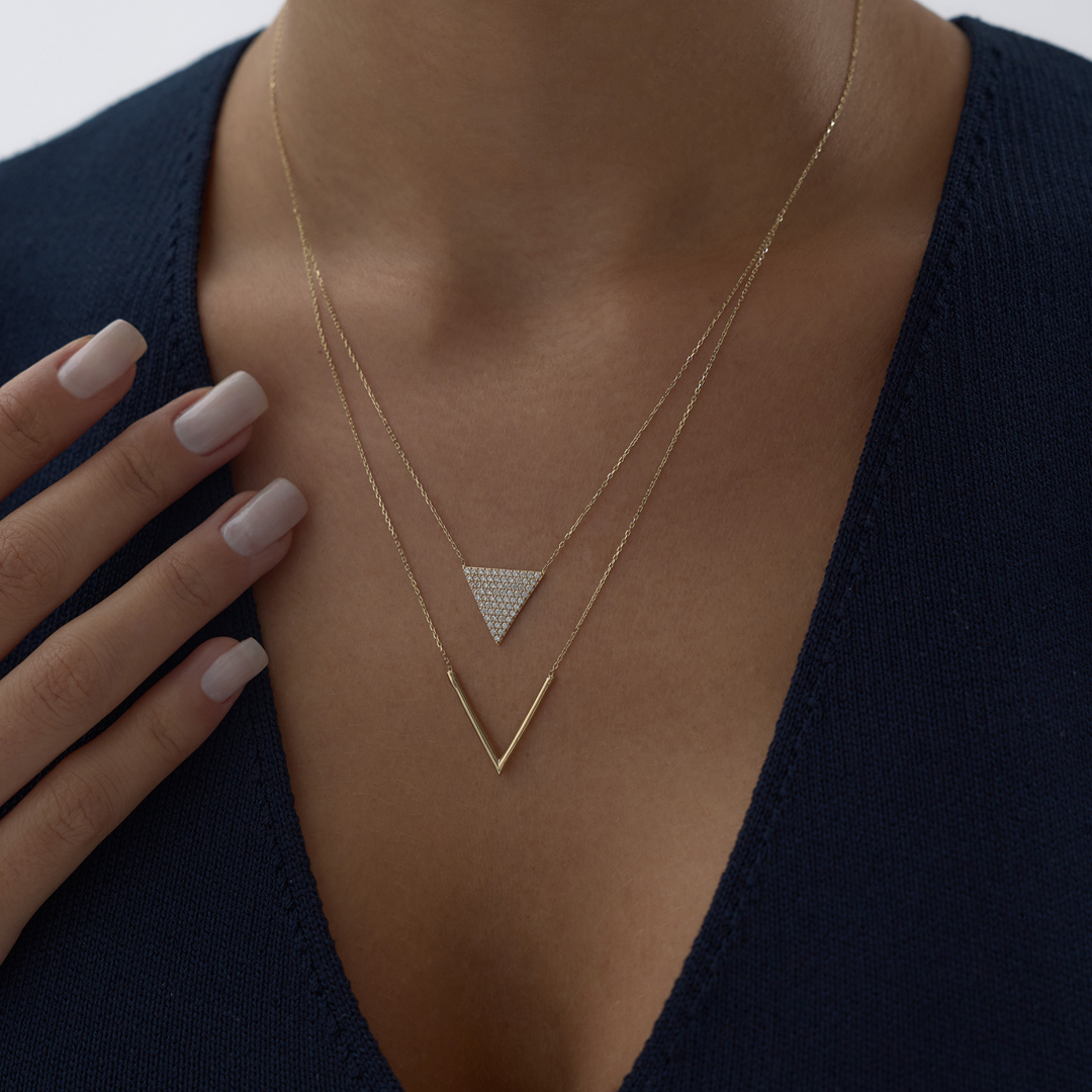 Üçgen Detay Kolye - 1