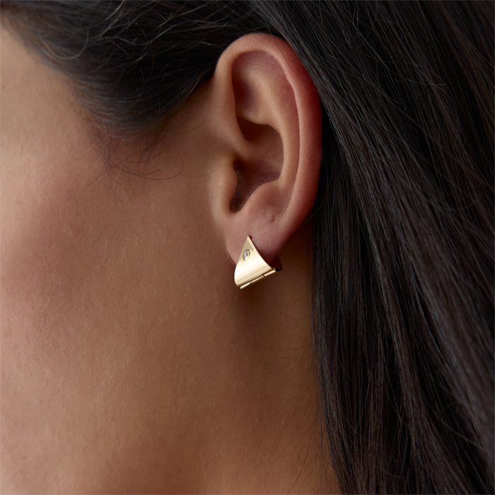 Üçgen Mini Taşlı Küpe - Alen (1)