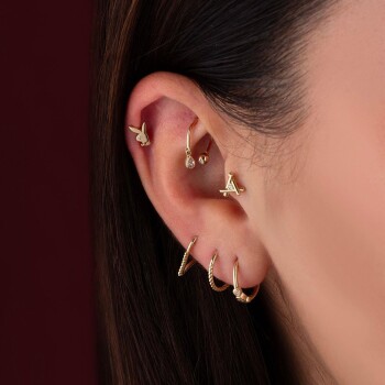 Üçgen Motifli Minimal Tragus Piercing - Dianora (1)