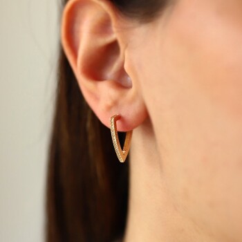 Üçgen Sıralı Halka Küpe - Arax