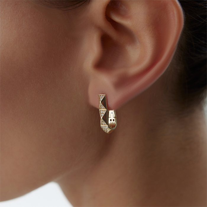 Üçgen Taş Detaylı Küpe - CNR (1)