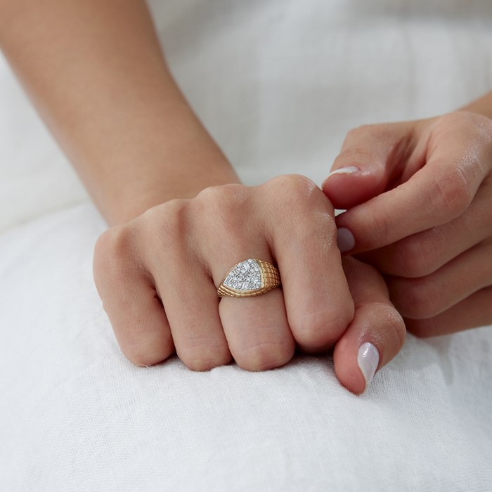 Üçgen Taşlı Yılan Dersi Yüzük - Cemart