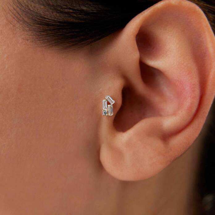 Üçlü Baget Tragus Piercing - 1