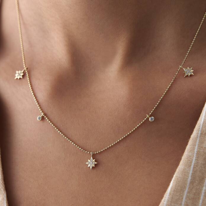Üçlü Bubble Kutup Yıldızı Kolye - 1