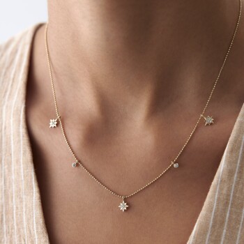 Üçlü Bubble Kutup Yıldızı Kolye - 3