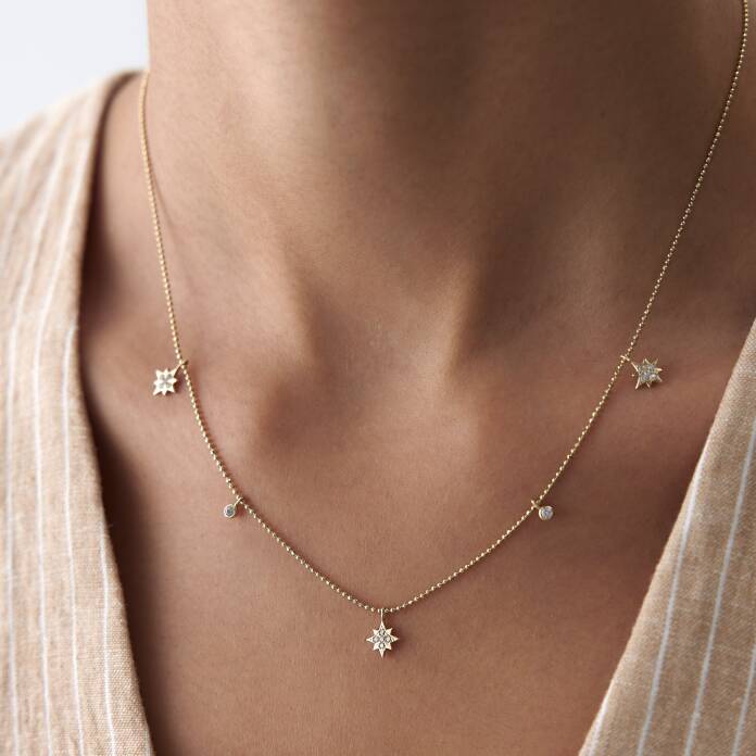 Üçlü Bubble Kutup Yıldızı Kolye - 3