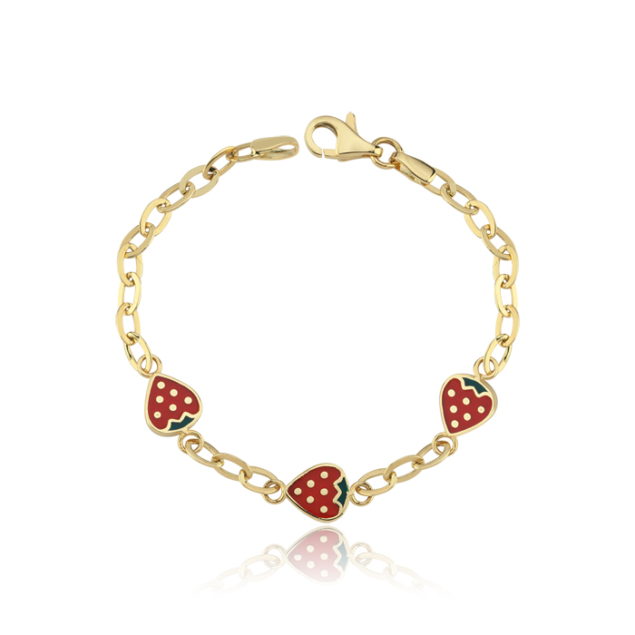 Üçlü Çilek Çocuk Bilekliği - Melike