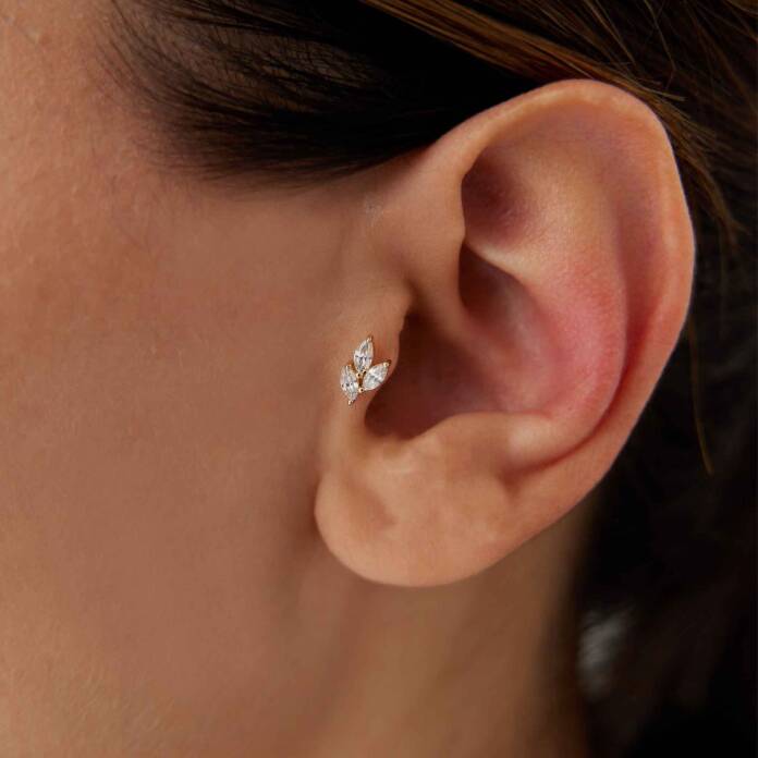 Üçlü Damla Tragus Piercing - 1