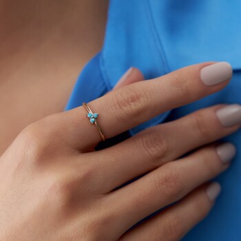 Üçlü Firuze Tohum Yüzük - Rayna (1)