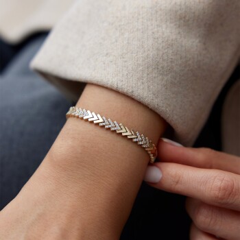 Üçlü Taşlı Balıksırtı Bileklik - Özer