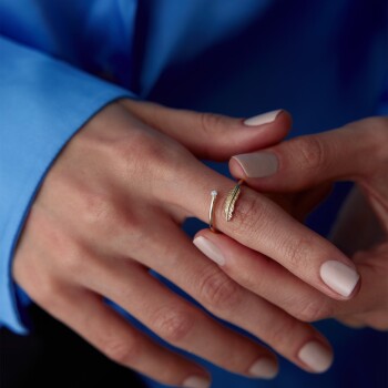 Ucu Tektaş Yaprak Yüzük - Rayna (1)