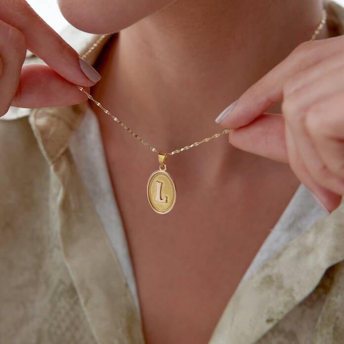 Uzun Oval Harf Kolye - 1