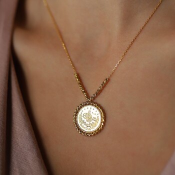 V Doricalı Tuğralı Kolye - Karaltın