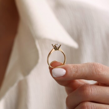 V Tırnaklı Tektaş Yüzük - Oragold Orhan (1)