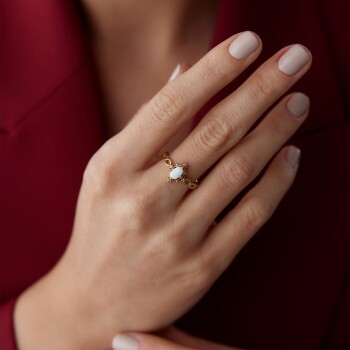 Vintage Ay Taşlı Yüzük - 2