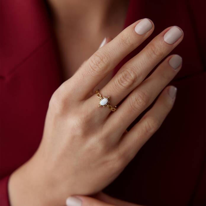 Vintage Ay Taşlı Yüzük - 2