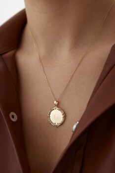 Vintage Ayna Plaka Kolye - Ador (1)