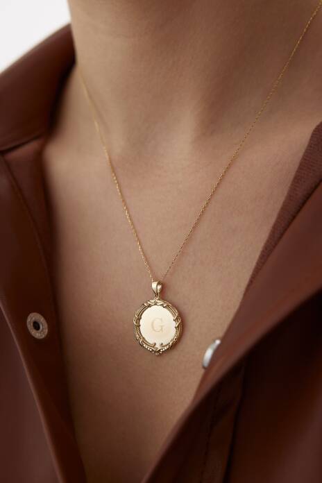 Vintage Ayna Plaka Kolye - 2