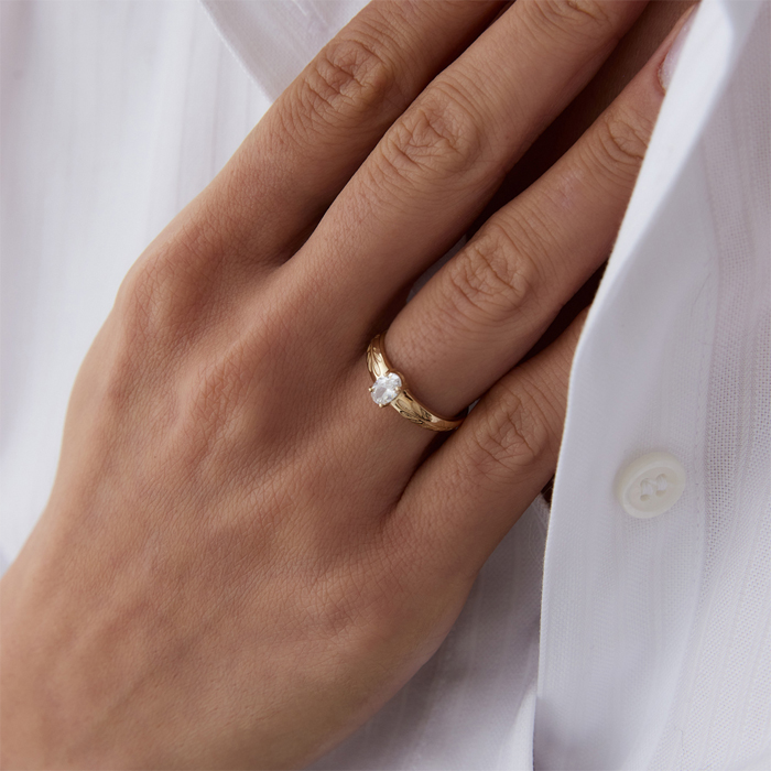 Vintage Branch Oval Taşlı Yüzük - 3