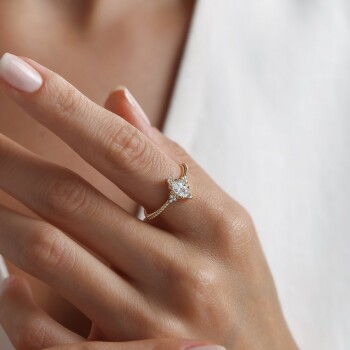 Vintage Oval Taşlı Yüzük - Rayna