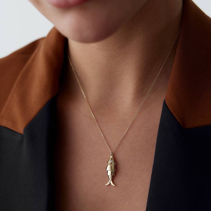 Vintage Oynak Balık Kolye - 1