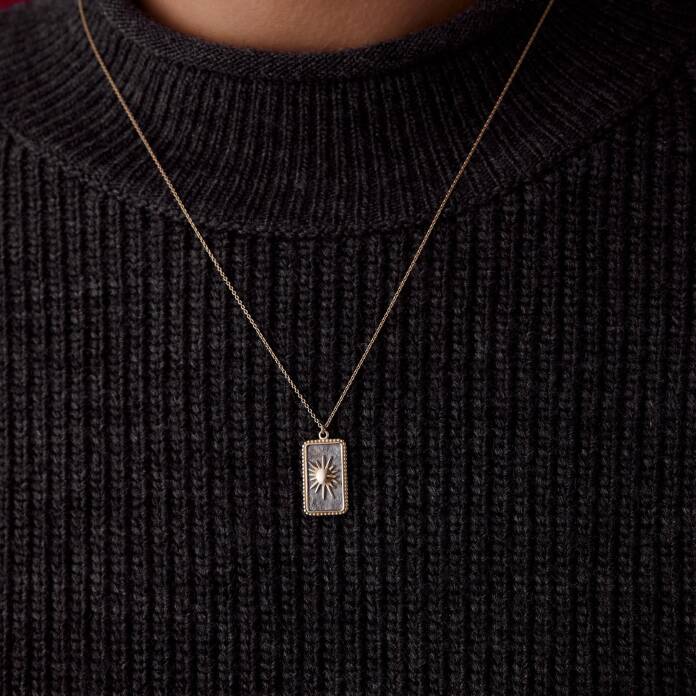 Vintage Plaka Güneş Kolye - 1