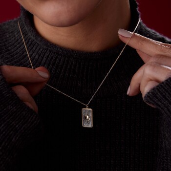 Vintage Plaka Güneş Kolye - RİTİM (1)