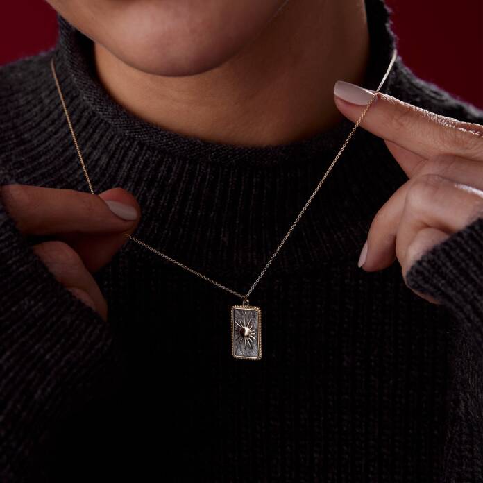 Vintage Plaka Güneş Kolye - 2