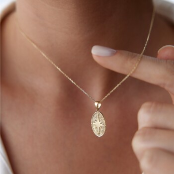 Vintage Plaka Kutup Yıldızı Kolye - Ador (1)