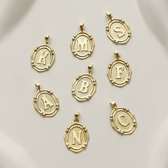 Waffle Toplu Levha Harf Kolye Ucu - 1