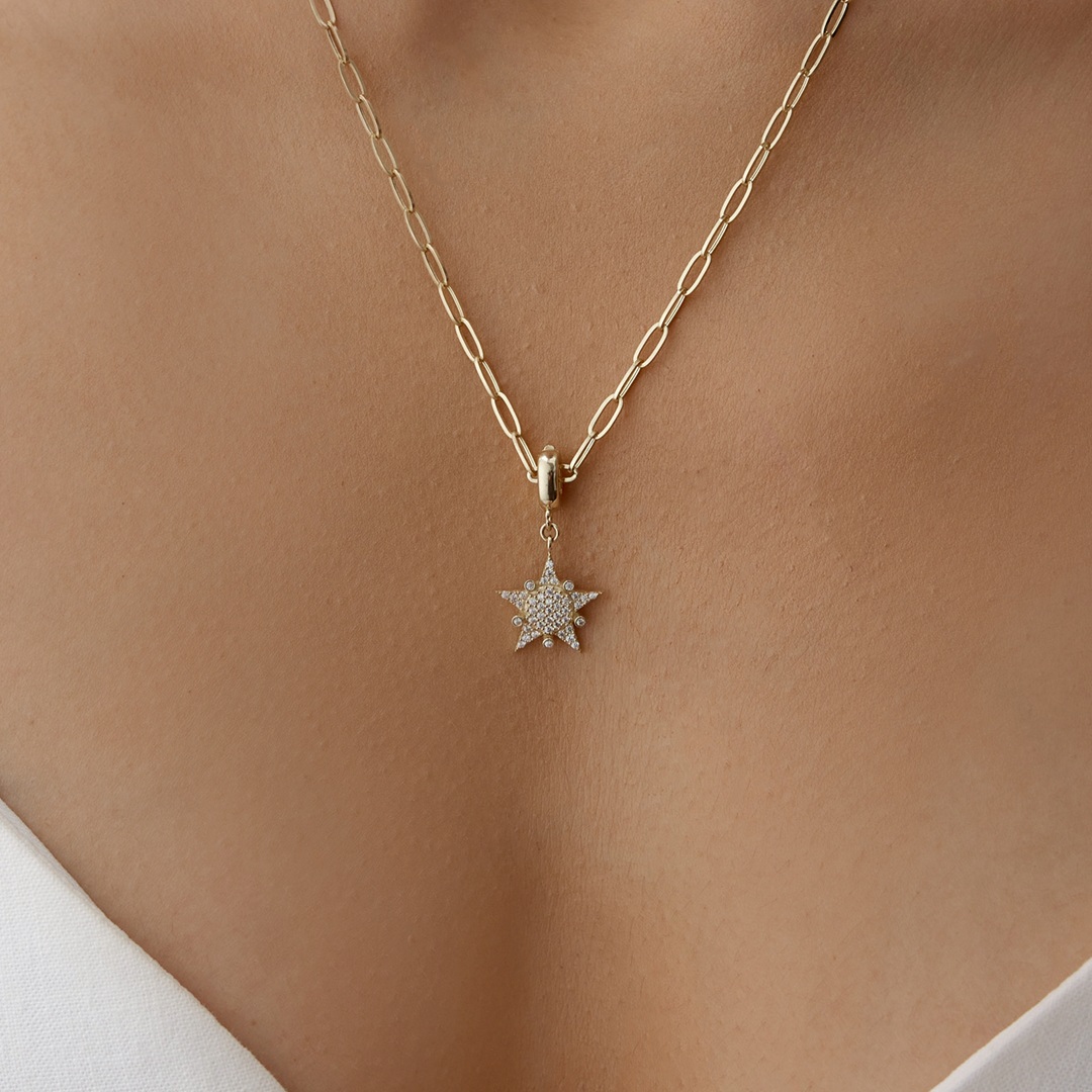 White Big Star Kolye - 1