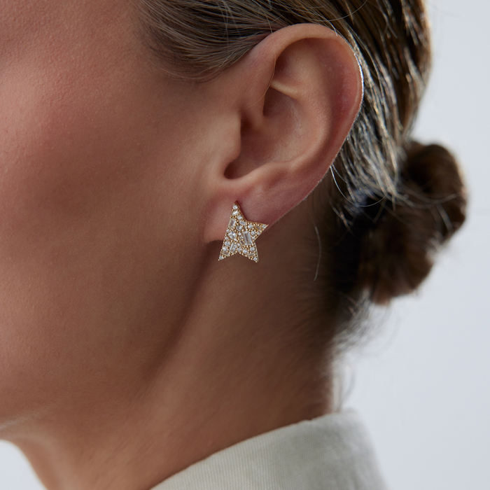 White Half Star Küpe - Alen