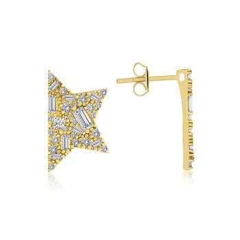 White Half Star Küpe - 3