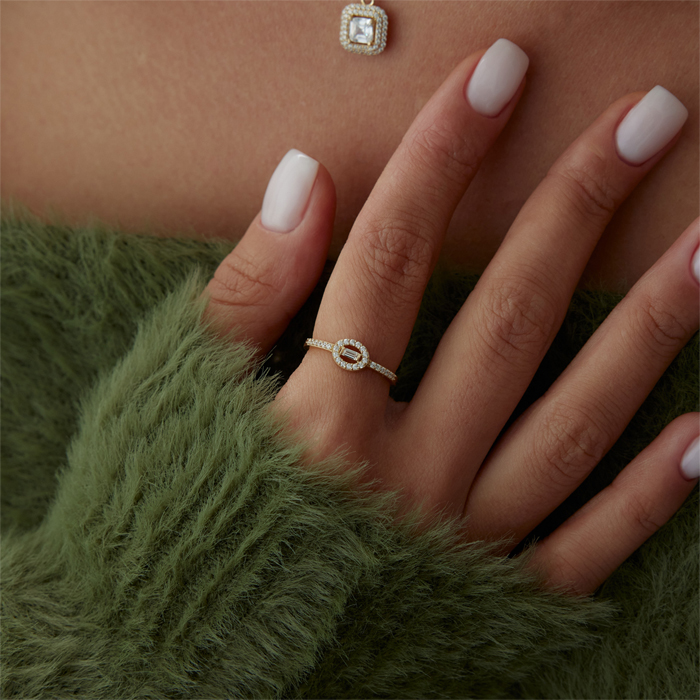 White Luna Yüzük - Rayna