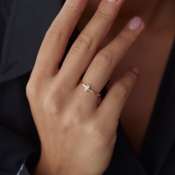 White Only Baget Yüzük - Nüans