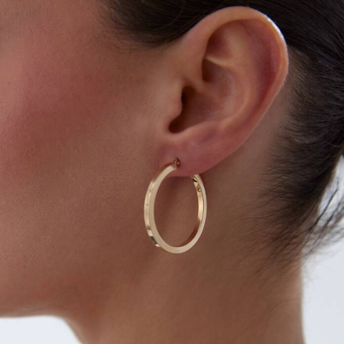 XLarge 2.50mm Kenarlı Boru Halka Küpe - 2