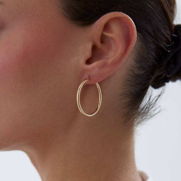 XLarge 2.50mm Oval Boru Halka Küpe - 2